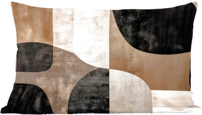 Sierkussens - Kussentjes Woonkamer - 60x40 cm - Abstract - Vlakken - Zwart - Rond