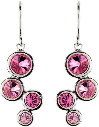 Behave - Oorbellen met roze kristal - Vrouwelijke romantische look 4 cm