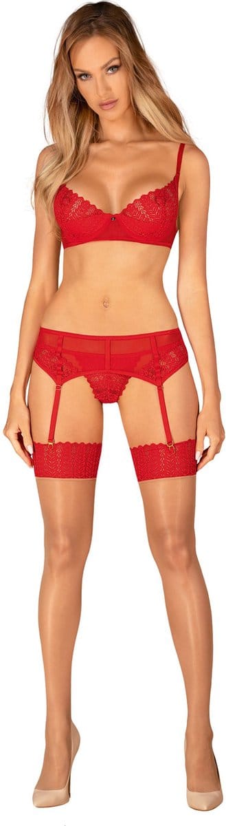 Obsessive - Ingridia 3-delige Set - Rood