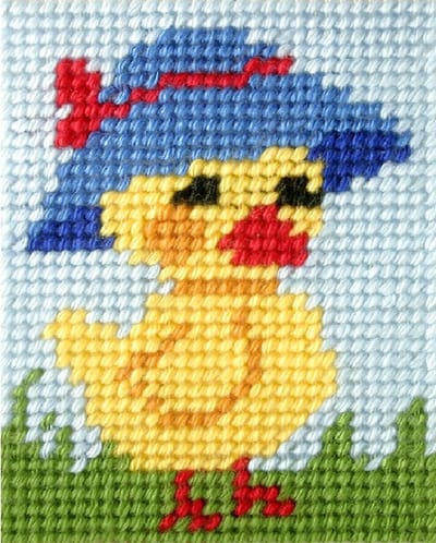Borduurpakketje MY FIRST EMBROIDERY - Orchidea - EENDJE MET HOED - borduren voor kinderen