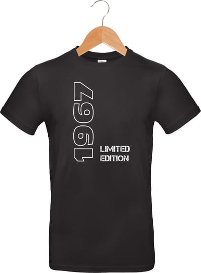 Limited Edition 1967 - T-shirt - 100% katoen - leeftijd - geboortejaar - verjaardag en feest - cadeau - kado - unisex - zwart - maat XL
