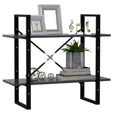 vidaXL - Boekenkast - met - 2 - schappen - 80x30x70 - cm - bewerkt - hout - grijs