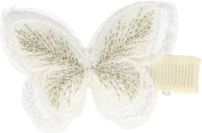 Haarsoires Haarspeld Duckklem 5cm – Vlinder Borduur – Creme Wit - Sterke Haarclip voor Styling & Dagelijks Gebruik - Hair Clip - Decoratieve Haaraccessoire