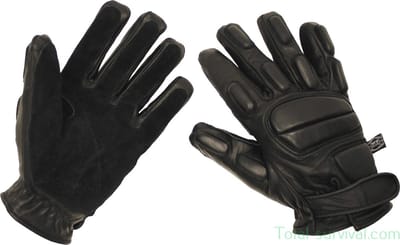 MFH leren handschoenen "Protect", snijwerend, zwart