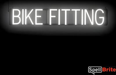 BIKE FITTING - Lichtreclame Neon LED bord verlicht | SpellBrite | 91 x 16 cm | 6 Dimstanden - 8 Lichtanimaties | Reclamebord neon verlichting