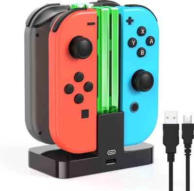OneGamer® - Oplader voor Nintendo Switch Joy-Con - Oplaadstation - OLED Model Verenigbaar - LED Indicatie - Draagbaar