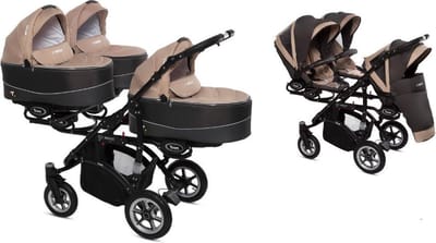 TRIPPY kinderwagen - triplets - 3 zits buggy 2 in 1 (levertijd 3 á 4 weken) Beige