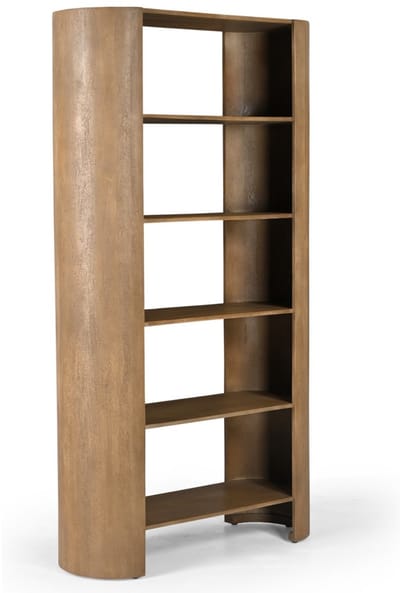 DÉJA Living Wandkast Xandrine Naturel – Open Mangohout – Scandinavisch – 5 Vakken – 109x38x190 cm