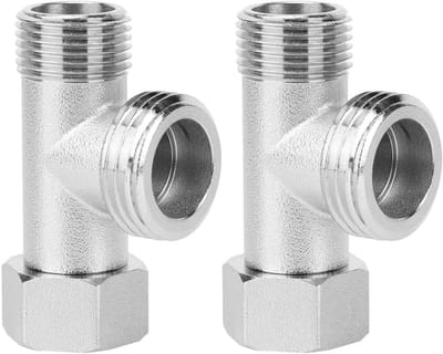 3-Way Toilet Faucet Set met 2 Stuks, Verbeterde Aansluitingen voor Douche en Spoelklep, Ideaal voor Badkamer en Toilet