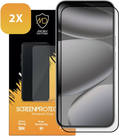 2-Pack MobyDefend Screenprotectors - Geschikt voor Google Pixel 10 Pro - Screensavers Met Zwarte Randen - Gehard Glas