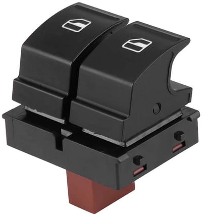 Dailygoody - Skod One Window Double Button Switch - Elektrische Raam Schakelaar - Zwart - Dubbele Knop - Geschikt voor 2 Roomster - DC 12V