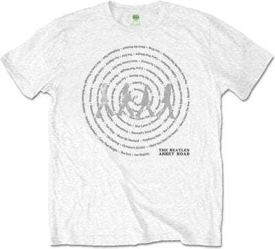 The Beatles - Abbey Road Songs Swirl Heren T-shirt - L - Wit