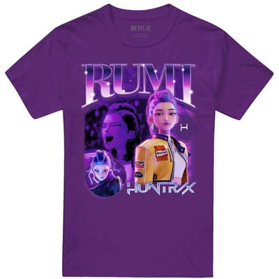 K-Pop Demon Hunters Unisex Volwassene Huntr/X Rumi T-Shirt (Paars)