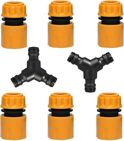 Hose fitting set 1/2 inch - 8-delige set - hoogwaardig ABS - ideaal voor tuinirrigatie - ShopVlot