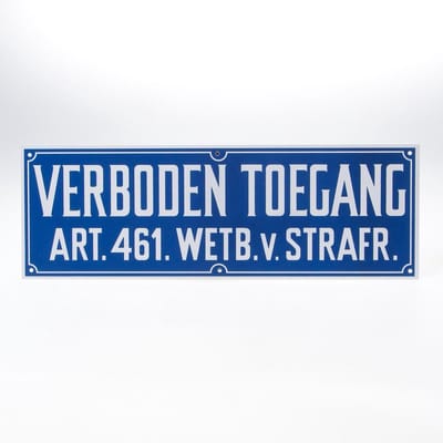 Bord 12x35cm PVC Verboden Toegang Art. 461