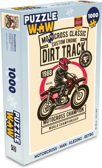 Puzzel Motorcross - Man - Kleding - Retro - Legpuzzel - Puzzel 1000 stukjes volwassenen