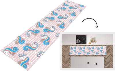 Keukenloper - Loper keuken - Unicorn - Patronen - Roze - 200x50 cm - Keukenloper vinyl