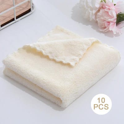 10 stuks Verdikte Microvezel Hoge dichtheid Koraalfleece Handdoek Sneldrogend Schoon Gezicht Zachte Absorberende Handdoek 30x30cm