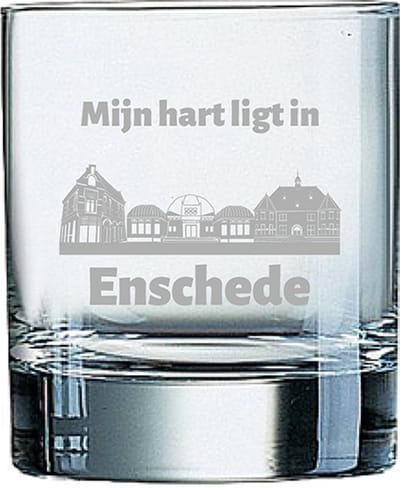 Gegraveerde Whiskeyglas 20cl Enschede