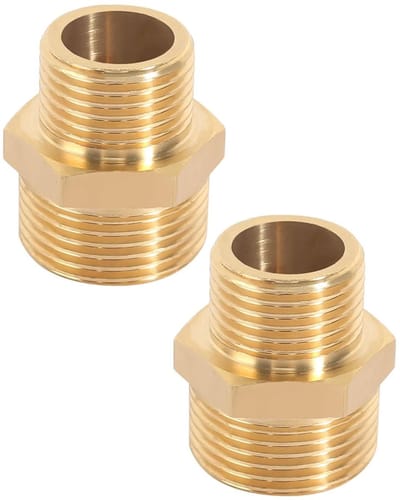 Dailygoods - Verloopstuk - Slangaansluiting 1/2 Inch Naar 3/4 Inch - Hoogwaardig Messing - Duurzaam en Betrouwbaar - Ideaal voor Tuin en Klussen - 2-D...