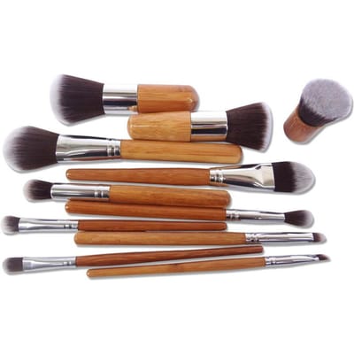 11 Stuks Make-up Kwasten Set Fijne Afwerking Professionele Make-up Kwasten met Stoffen Tas black