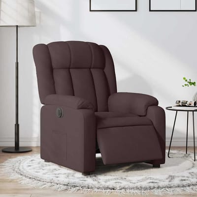 vidaXL - Fauteuil - verstelbaar - elektrisch - stof - donkerbruin