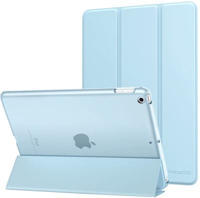 Dailygoody - iPad 9.7 Hoes - Slim en Lichtgewicht - Auto Wake/Sleep - Sky Blue - Translucent Back Protector - Geschikt voor iPad 9.7 2017/2018 -