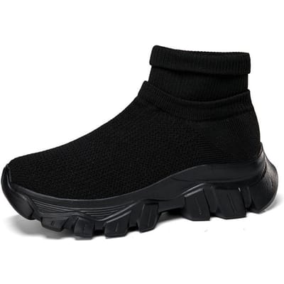Nieuwe Mid-top Casual Witte Unisex Sneakers Lichtgewicht Ademende Hardloopschoenen voor Heren Originele Mesh Tennis Dames Sportschoenen 36 black