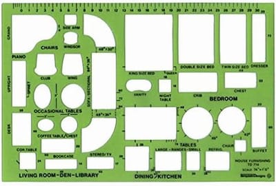 Professionele Binnenhuis Architect Sjabloon # TD714 - Scale 1/4inch