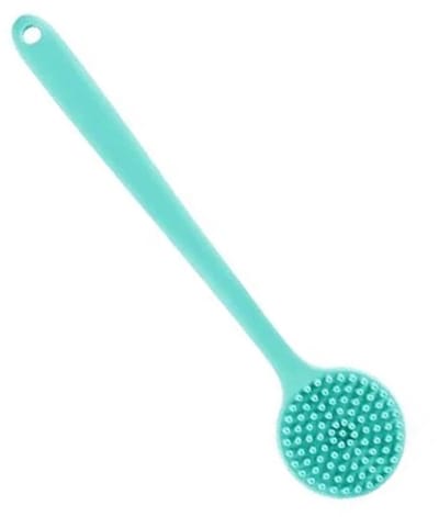 Lichaamsborstel - Badborstel - 37,5 x 8,3 cm - Lange steel - Doucherugborstel - Natte en droge doucheborstel - Siliconen en Nylon - Groen - Rugmassageborstel - Rugborstel douche met steel - Huidborstel