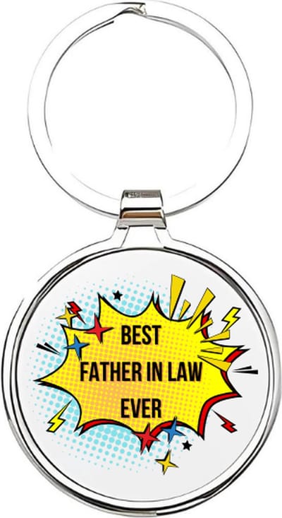 Akyol - best father in law Sleutelhanger - Vader - de leukste schoonvader - schoonvader sleutelhanger - papa sleutelhanger - sleutelhanger papa - familie sleutelhanger - vaderdag cadeautje - papa cadeau - dad - stiefvader - bonusvader - 4 x 7,5 CM
