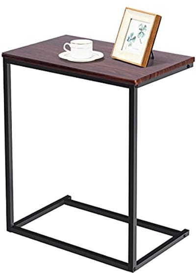 U-vormige Bijzettafel - Multifunctionele Laptop- en Salontafel van MDF en Metaal - 55 x 35 x 65 cm