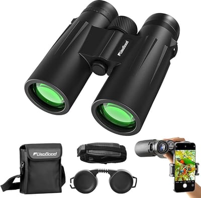 Usogood Verrekijker voor Volwassenen & Kinderen – Spotting Scope Telescoop 12x50 – Met Standaard Statief/L-Beugel/Standaard Mobiele Telefoonklem – Vogel Spotten, Reizen, Jagen