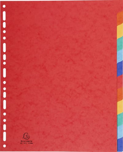 Exacompta 25x Tabbladen in echt soepel glanskarton 225g/m2 FSC® met 12 blanco tabs. - Geassorteerd - 2412E