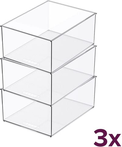So Clever Multi-Inzetbaar Bakje Medium (voordeelbundel) - Transparant - Stapelbaar | BPA-vrij
