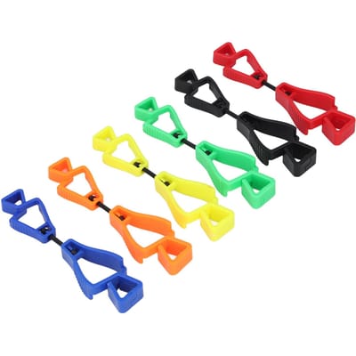 6 STUKS Handschoenhouder Clips Multifunctionele POM Kunststof Riemclip Grijper voor Bouwwerkzaamheden Buiten black