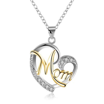 Lumici® | Mama Ketting - Mom Necklace - Goud Verguld - Dubbele Hart Ketting - Hartje - Ketting met Hartje - Cadeau Voor Vrouwen - Moederdag Cadeau - Valentijn - Liefde - Verrassing