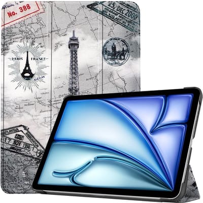Coverup Tablethoes geschikt voor iPad Air 11 (2024/2025/2026) Hoesje - Tri-Fold Book Case met Wake/Sleep - Eiffeltoren
