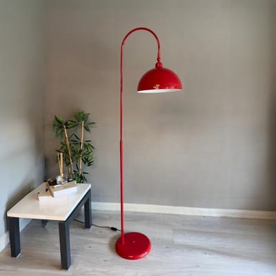 Staande Lamp: Moderne Metalen Staande Lamp Met Dimmer in Rood
