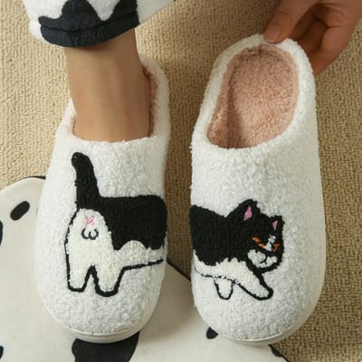 Pantoufles pour femmes teckel chien dessin animé mignon et intéressant d'intérieur chaudes confortables légères chambre concises hiver chaussures en coton 39 brown