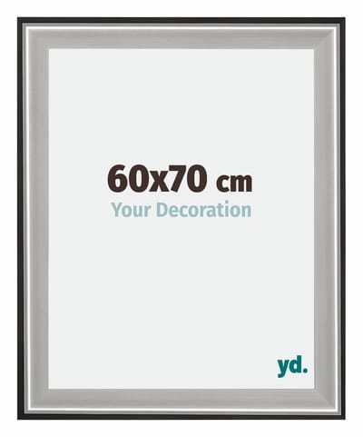 Your Decoration - Fotolijst 60x70 cm - Hout - Zwart Zilver Gepolijst - Birmingham