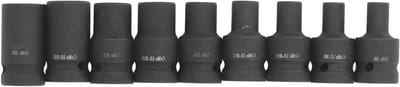 Complete 9-delige Steeksleutelset met 1/2 Inch Aandrijving en Adapter - Cr Molybdeen Stalen Vierkante Steeksleutels voor M6, M8, M10, M12, M14, M18, M20, M22, M24