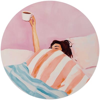 Glasschilderij Koffie in bed - Ø 70 - Glas - REINDERS