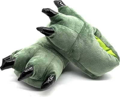 Grappige dierenpoten pantoffels | Groene Klauw Sloffen | One size fits all maat 34 t/m 44 voor Kinderen, Dames en Heren | Pluche dierensloffen | zachte binnenschoenen | Stoere Sloffen en Pantoffels
