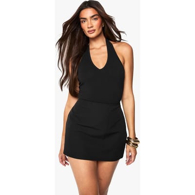 boohoo Dames Basic geweven mini rok | Black | Maat: 6