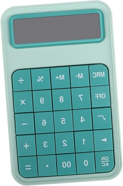 Basis Rekenmachine - Kantoor Rekenmachine - Dagelijkse Berekeningen - Grote Knoppen - 17.10cm x 10.60cm - Groen