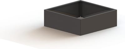 Gepoedercoat staal - plantenbak - Vierkant - 120x120x30cm - Antracietgrijs - Met bodem - MySteel
