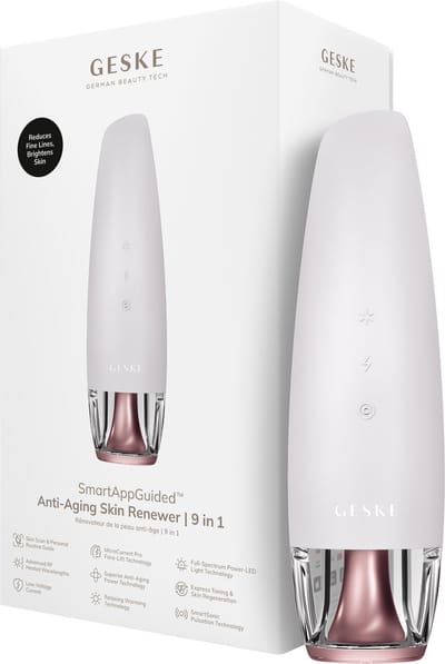 GESKE SmartAppGuided™ Anti-Aging Skin Renewer | 9 in 1 | Geavanceerde Anti-Aging | Microstroom Face-Lift | Radiofrequentie Huidverstrakking | Huidvernieuwing met Full-Spectrum LED-licht