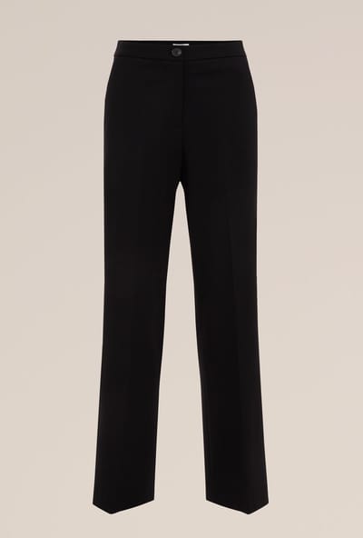 WE Fashion Dames petite wide leg pantalon met stretch