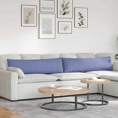 vidaXL - Zitkussens - 2 - st - Stof - Jeans - Blauw - 145 - x - 40 - cm